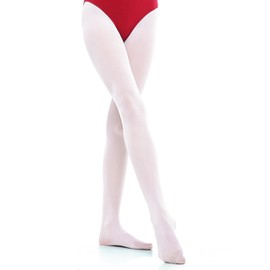 LingTing Ballet Tights for Girls 8-10 White Ultra Soft Pro Dance Tights Convertible Transition Tights for Big Kids