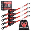 ARMORLOGISTICS Retractable Ratchet Straps 4 Pack, 1 in x 12