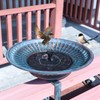 Solar Bird Bath,Deck Bird Bath with Solar Fountain,Metal Bird Bath