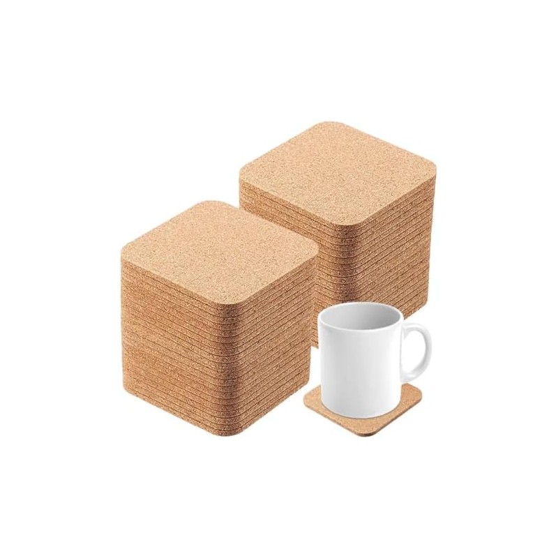 Posavasos de Corcho,30 Piezas Coasters,Posavasos de Bebidas Portavasos Reutilizables Absorbentes