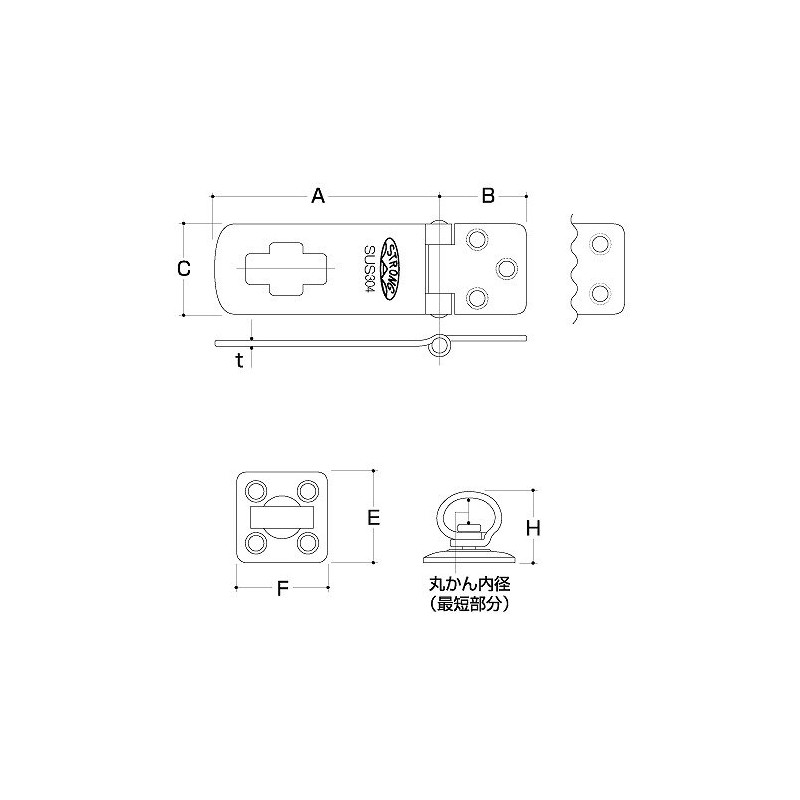 Shimizu sutorongusutoppu 掛金 Header with P EX – 75 mm
