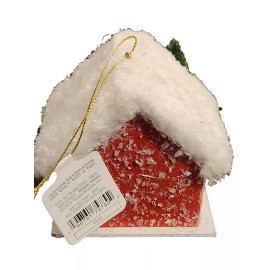 Wondershop Target Wondershop 2023 Putz Style Cardboard House Red w Glitter 3½"x3"x3½" NEW