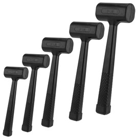 ZEONHAK 5 Pieces Deadblow Hammer Set, 0.5LB, 1LB, 1.5Lbs, 2LB, 3Lbs Rubber Mallet, Rubber Hammer with Checkered Grip, Spark and Rebound Resistant Hammer