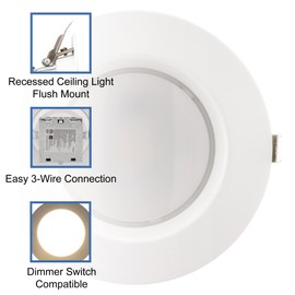 RecPro RV 6" 12V LED Recessed Ceiling Light | 6 1/2" Cut Out | Cool White and Soft White Options (2, Soft White)
