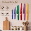 Astercook 6 Piece Color-Coded Kitchen Knife Set, Stainless Steel Chef