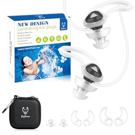 Tapones para los oídos Softvox para natación y surf con cordón. Bloquean el agua y dejan entrar el sonido. Tapones reutilizables, cómodos y personalizados para nadadores, ideales para buceo, d