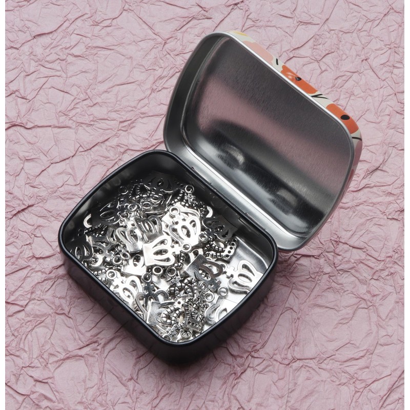 Ruwado 4 Pcs Small Storage Box Metal Cute Rectangle Empty