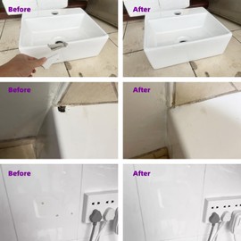 Tub Repair Kit White,Porcelain Sink Repair Kit,Firmly Bond Chip & Crack on Porcelain, Ceramic, Enamel, Tile Toilet and Shower Bath Repair Kit, Repair Cracks, Fragments, Holes and pits