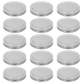Silver 6pcs Mason Jar Lids, 86mm/3.38" Wide Mouth Plate Caps Leak Proof for Canning Jars Premium Tinplate Material Excellent Sealing (6)