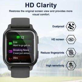 Votvloay Pack of 3 Screen Protectors for Garmin Venu SQ 2/SQ 2 Music, TPU HD Clear Screen Protector, Premium Quality, Soft, Cover, Bubble-Free, Anti-Dust, Flexible Film