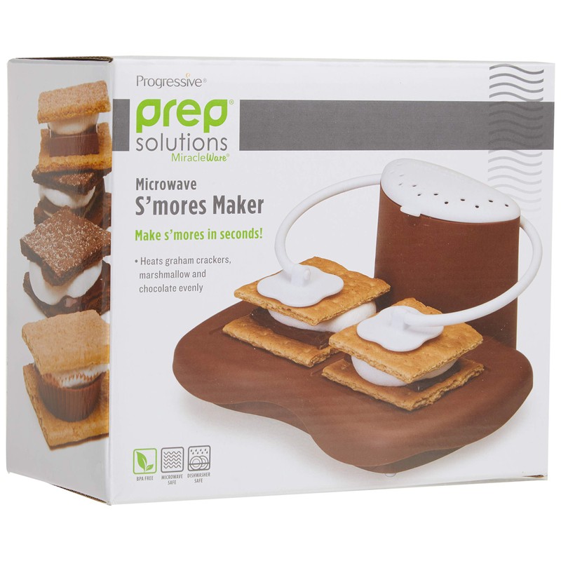 PrepSolutions Microwave S'mores Maker, Brown/White – Easy S'mores in Minutes,