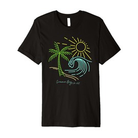 Cinnamon Bay St. John USVI Bright Simple Minimal Line Art Premium T-Shirt