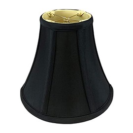 Royal Designs, Inc. BSO-704RC-8BLK/GL True Bell Basic Lamp Shade with Round Clip, 4 x 8 x 7.25, Black with Gold