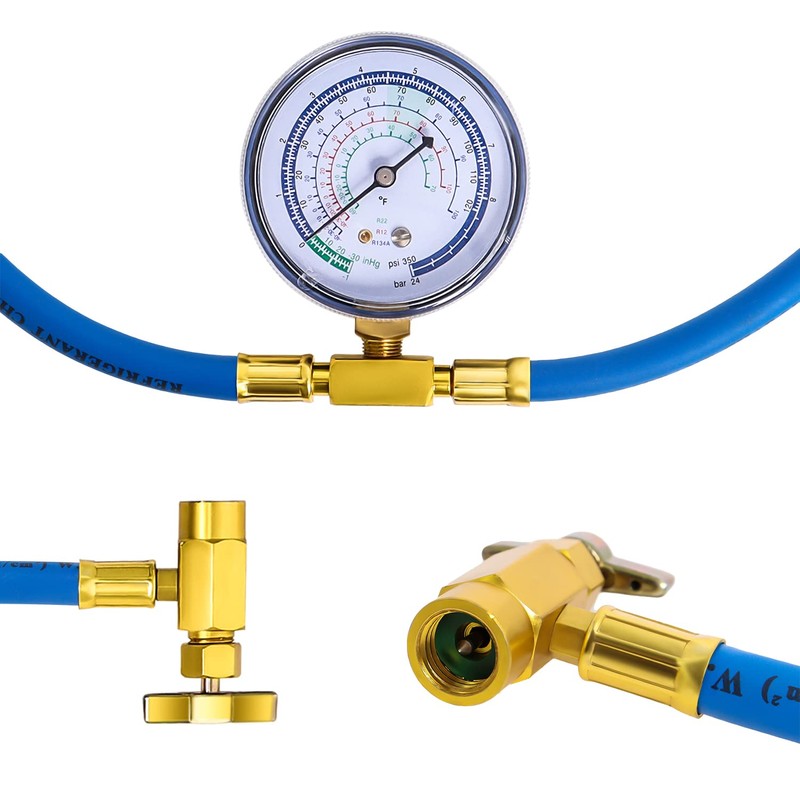R134a Refrigerant Charging Hose to Refrigerator, AC Recharge Hose, Can