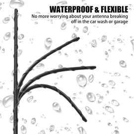 KSaAuto H21 Pair AM/FM Radio Antenna for Harley Davidson Road Street Electra Tour Glide (20 Types Optional) 16 Inch Wide Spiral, Copper Core & Screw, Flexible Rubber, Motorcycle Antenna
