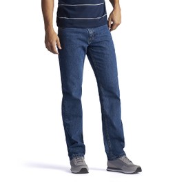 Lee Men's Regular Fit Straight Leg Jean, Medium Stone, 38W x 32L