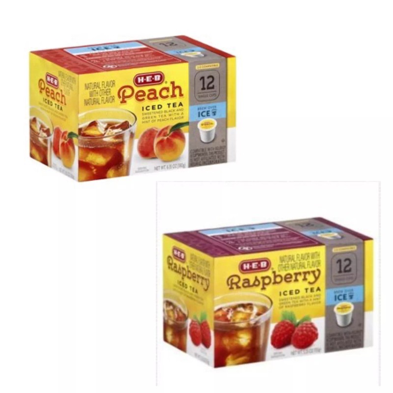 H-E-B HEB Iced Tea Variety 2 Pack of Raspberry &