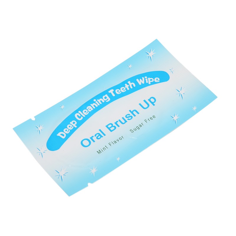 50pcs Disposable Finger Teeth Wipes Travel Portable Cleaning Dirt Removal