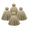 4 PCS Khaki Tassels for Crafts, Handmade Hanging for Pillow