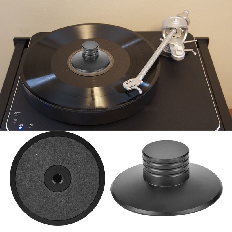 Black LP Turntable Stabilizer Record Player Disc Clamp Vibration Weight