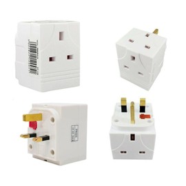 Mr. Gadget's Solutions 3 WAY MAINS SOCKET ADAPTOR MULTI PLUG FUSED ADAPTER UK 240V 13A- 2pk White