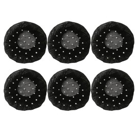 6 Piece Crystal Hair Net Set, Black Hair Net for Women, Ballet Hair Net for Girls, Ballet Bun Net, Suitable for Daily Wear of Dancers and Nurses