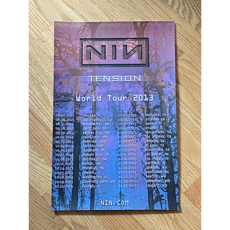 Nine Inch Nails 11x17 FRAMED POSTER Tension World Tour 2013