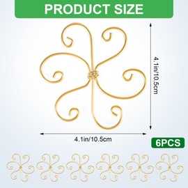 Mewcooss 6pcs Plant Stem Support, Iron Monstera Plants Support, Plant Stem Holder Support Unique Design Bamboo Clamp Set for Outdoor & Indoor Growing Climbing Plants Stabilization and Supports