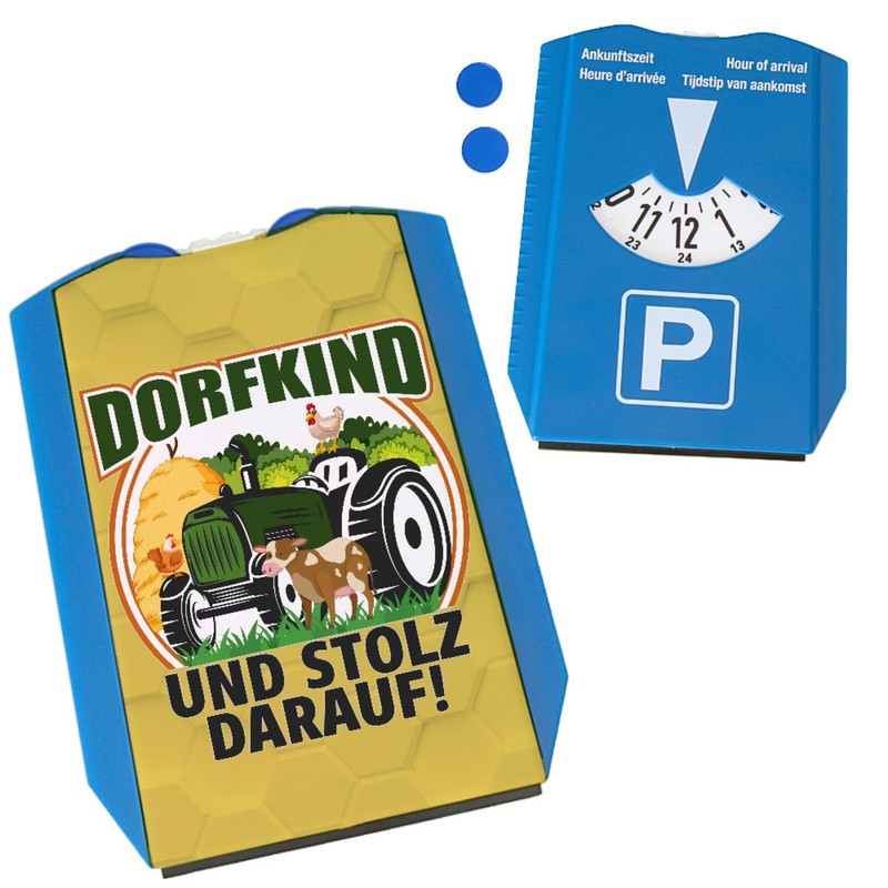 Village Parking Disc with Saying "Dorfkind und stolz darauf für