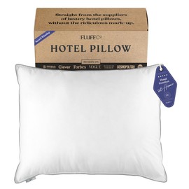 FluffCo Zen Fluff Pillows - Down Alternative - King Bed Pillow for Sleeping Made in USA - Luxury Hotel-Quality Pillow - Gift for Home - 100% Cotton, 300 Thread Count (Soft King Size 1 Pack)