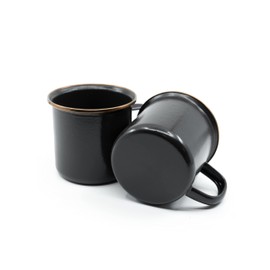 BAREBONES Enamel Cup, Set of 2, Enamel Cup, Charcoal
