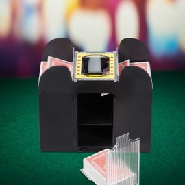 Relaxdays 10037943 Electric Card Shuffler, 6 Decks, Automatic Card Shuffler for Playing Cards, Plastic, Black