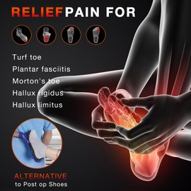 Carbon Fiber Insole 1PC, Carbon Fiber Foot Plate for Hallux Rigidus Relief,Turf Toe,Foot Fractures,Rigid Carbon Shoe Insert for Sports, Alternative to Post Op Shoe,Fit Men Size 4 / Women 5