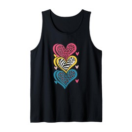 Colorful Animal Hearts Love Design Tank Top