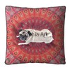 Red Peacock Large Indian Meditation Floor Pillow Cover 35" X