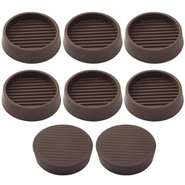 HARSKIYER 8 Pack 2 x 2 Inch Round Rubber Caster Cups, Non Slip Furniture Pads Furniture Coasters, Non Skid Furniture Feet Anti Slide Floor Protector for Bed Couch Chair Table Stoppers (Brown)