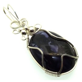 Tiffany Stone Gemstone Sterling Silver Wire Wrapped Pendant