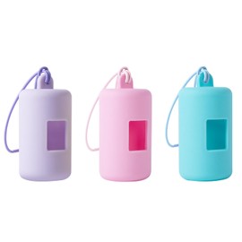 3Pack Dog Poop Bag Holder for Leash,Integrated Molding Soft Plastic Pet Waste Bag Dispenser with Elastic Loop Protable Doggie Poop Bag Dispensers