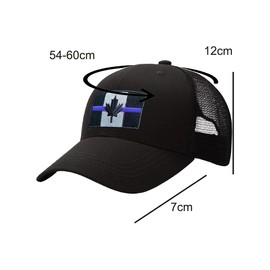 NOVDEK Canada Thin Blue Line Maple Flag Mesh Back Baseball Cap,Honoring Police Officer Hat,Embroidered Patch Trucker Hat for Men Women Child Kid