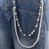 Mikovivi Rhinestone Pearl Wallet Chain, Multi-Layer Punk Keychain Punk Jeans