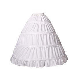 BEAUTELICATE Girls Petticoat 100% Cotton Crinoline Underskirt for Kids Flower Dress Slips 3 4 Hoops,Style 1-light Ivory,27''length-Fits(6-8)Years