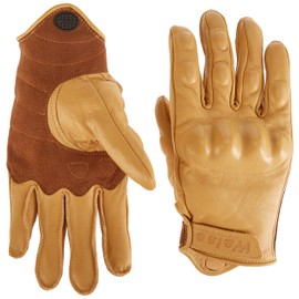 WEISE unisex-adult Leather Victory Motorcycle Glove(Tan,Medium)