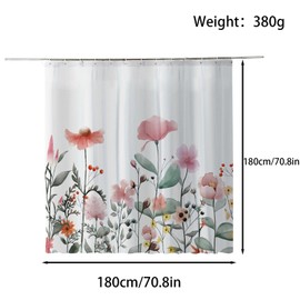 FAIRYGATE Shower Curtains Mould Proof Resistant Spring Landscape Shower Curtain Printed Bathroom Decoration Waterproof Fabric Curtains with Hooks 180x180cm B9806