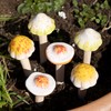 Set Of 6 Ceramic Toadstool Stakes Mini Garden Mushroom Pot