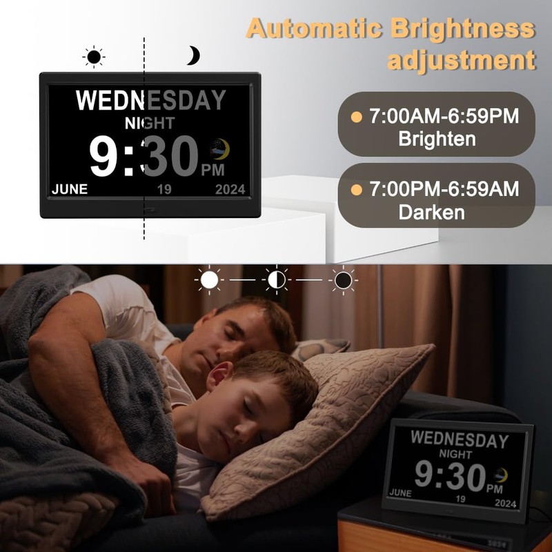 CAZOKASI Extra Large Impaired Vision Digital Alarm Clock with Day