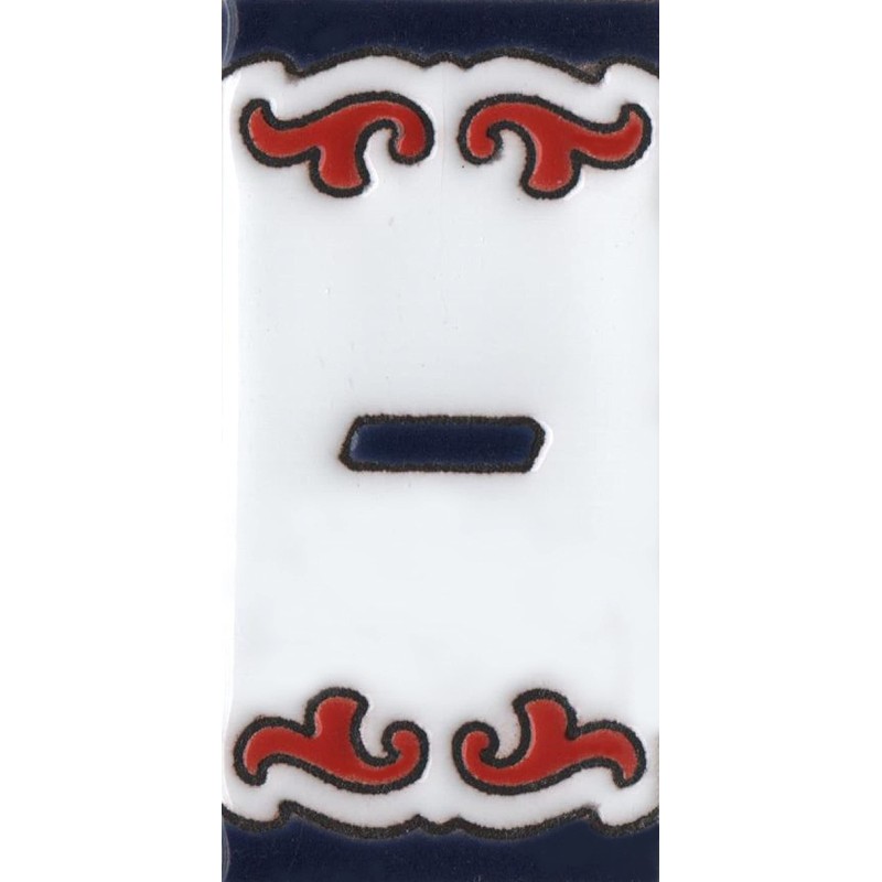 Daniella-M3 Spanish Hand-painted Ceramic Blue Number Tiles With Blue And