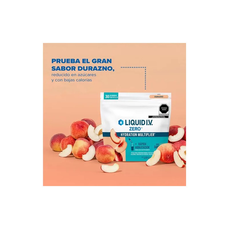 2 Pack Liquid Iv Electrolitos En Polvo S Durazno 60