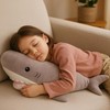 Kawaii Plush Shark Pillow – Soft Gray Shark Stuffed Animal,