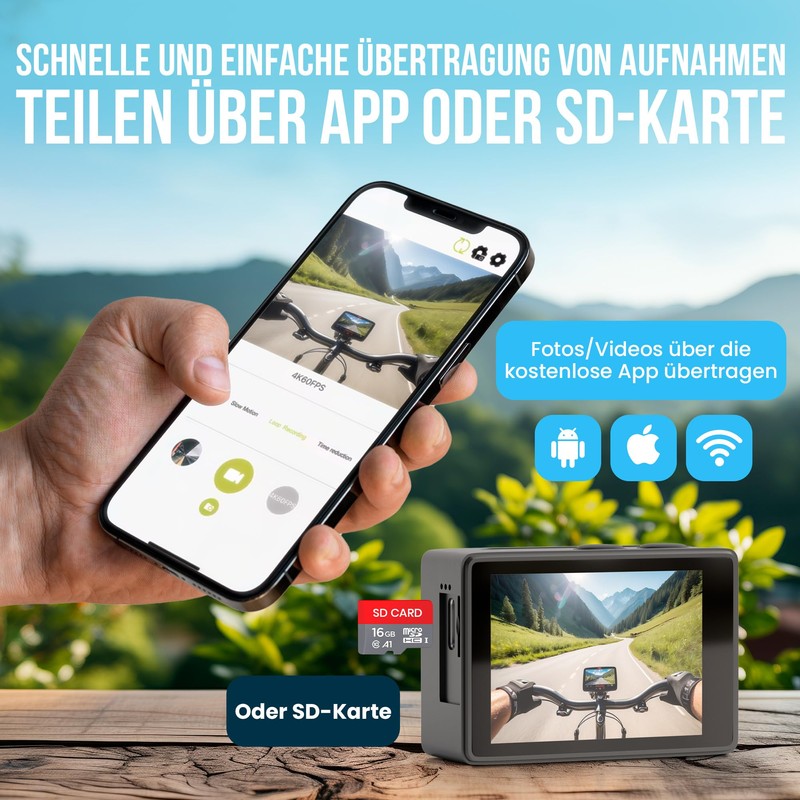 Strex Action Cam 5K 50MP - 60FPS / 30M Waterproof/WiFi