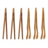 ONERUSUS 6 pack Bamboo Toaster Tongs - 7” Reusable Wood